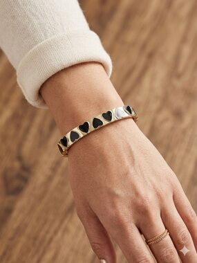 Sugarfix by BaubleBar Gold & Black Heart Stretch Bracelet